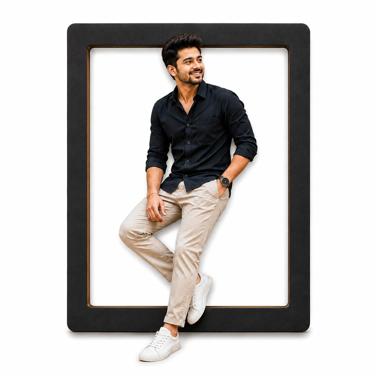 Stylish Boy Cutout Wall Frame